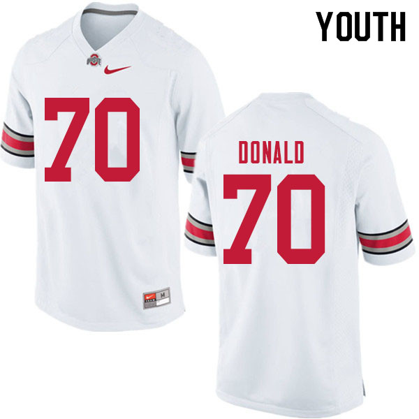 Ohio State Buckeyes Noah Donald Youth #70 White Authentic Stitched College Football Jersey